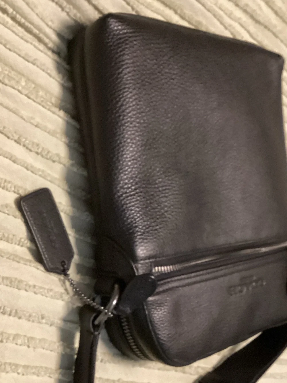 Coach Black Pebbled Leather Messenger Crossbody